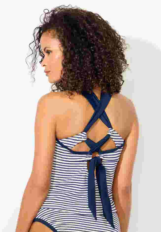 Metallic Lurex High Neck Tankini Top image number 1