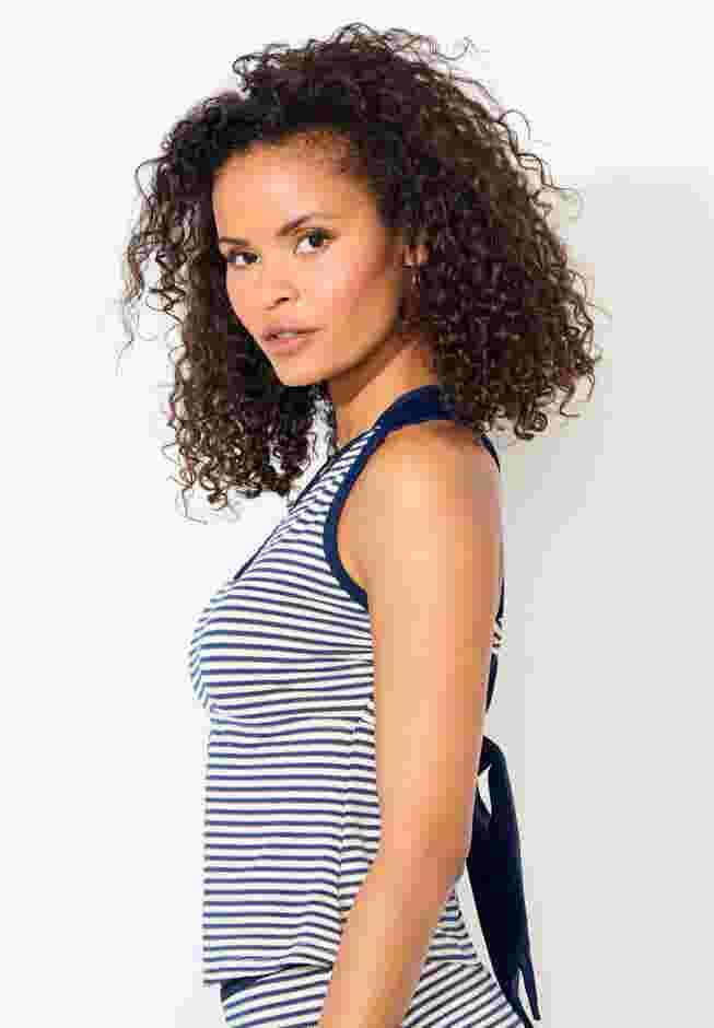 Metallic Lurex High Neck Tankini Top image number 2