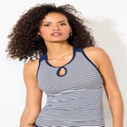Metallic Lurex High Neck Tankini Top image number null