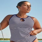 Metallic Lurex High Neck Tankini Top image number null