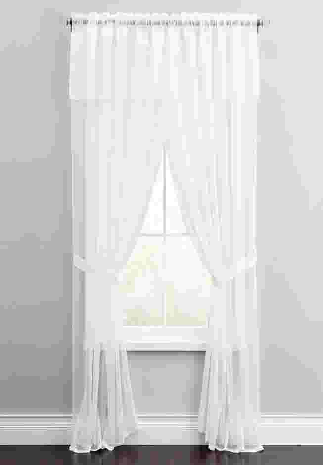 BH Studio Sheer Voile 5-Pc. One-Rod Curtain Set image number 0