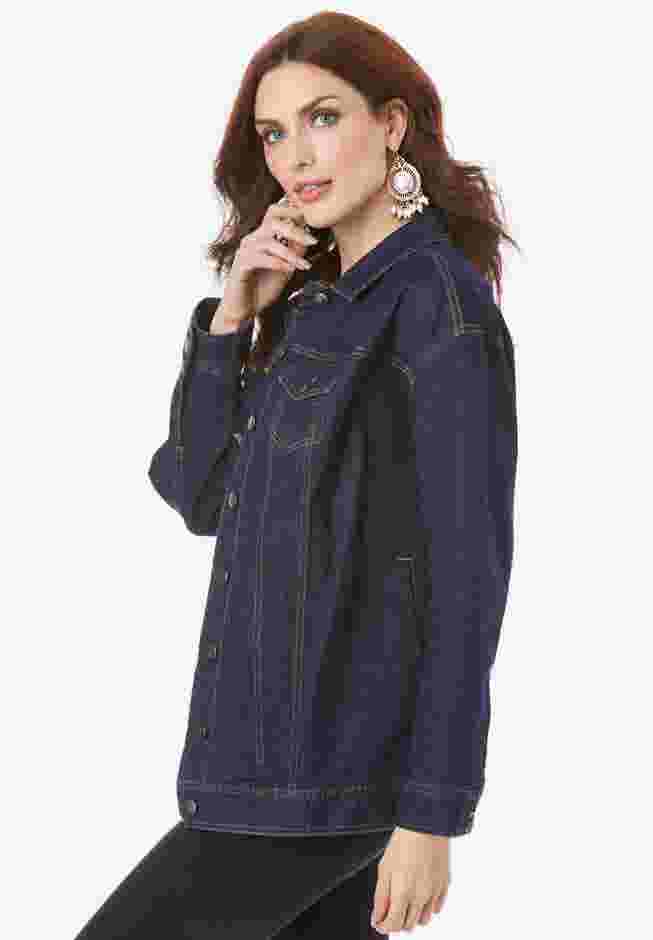Boyfriend Stretch Denim Jacket image number 2