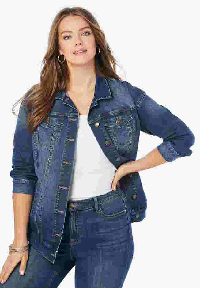 Boyfriend Stretch Denim Jacket image number 0