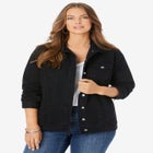 Plus Size Boyfriend Stretch Denim Jacket image number null