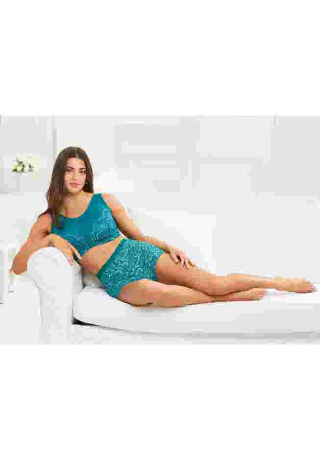 Comfort Choice® Zip-Front Lace Lounge Bra image number 5