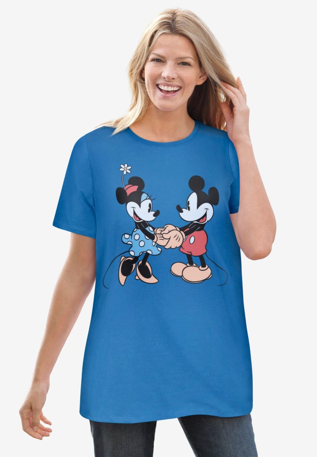Bright Blue Mickey Minnie Crewneck Tee image number null