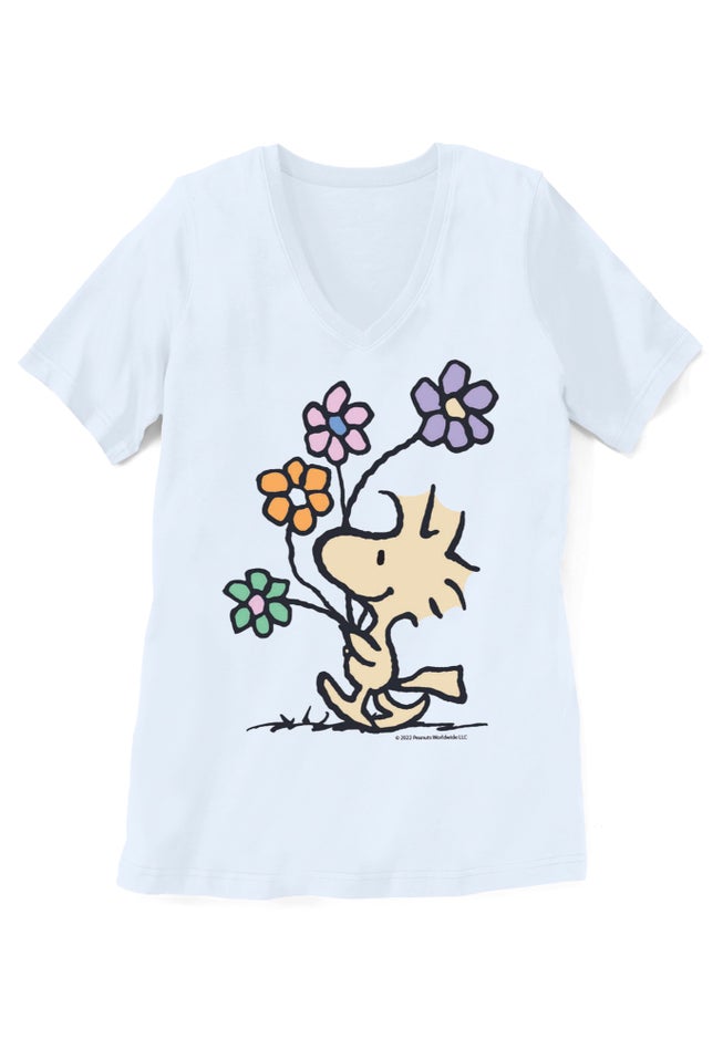 Ivory Woodstock V-Neck Tee image number 1