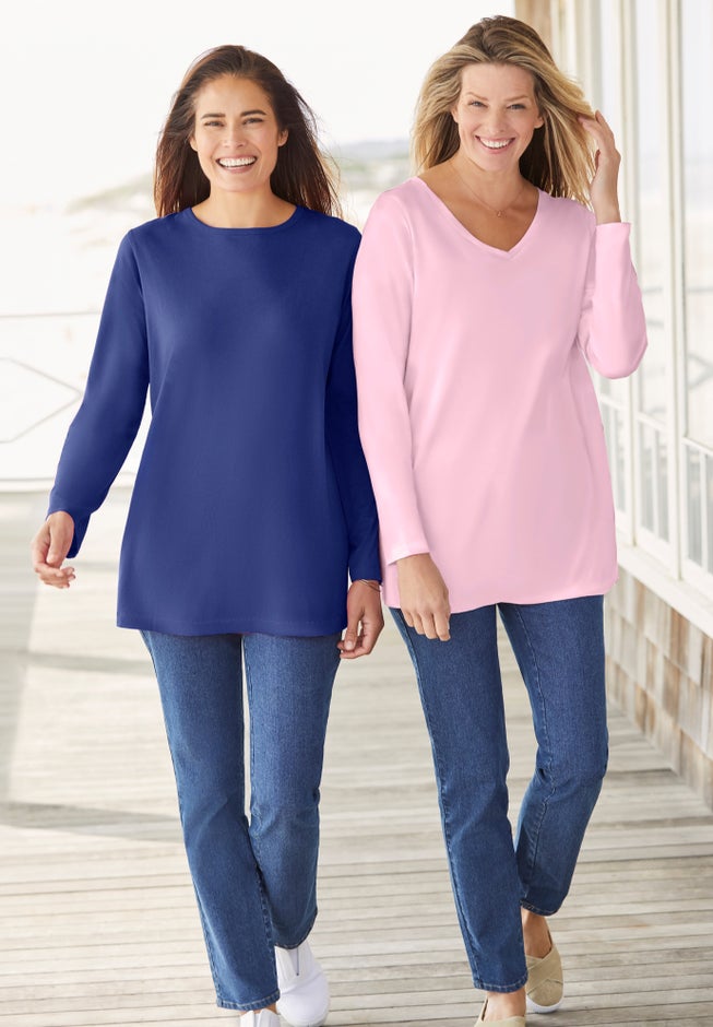 Perfect Long-Sleeve V-Neck Tee image number 5