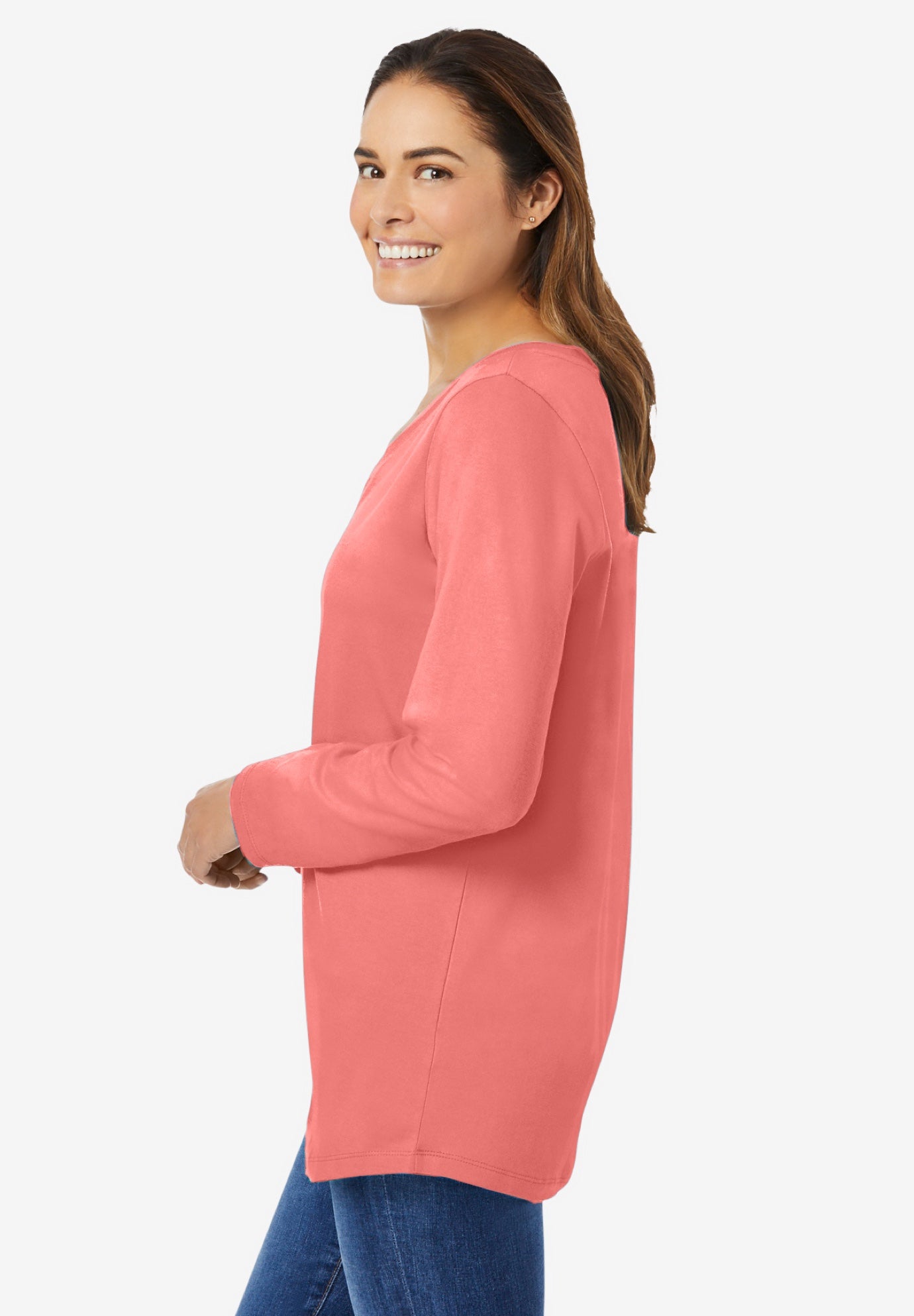 Perfect Long-Sleeve V-Neck Tee image number 2