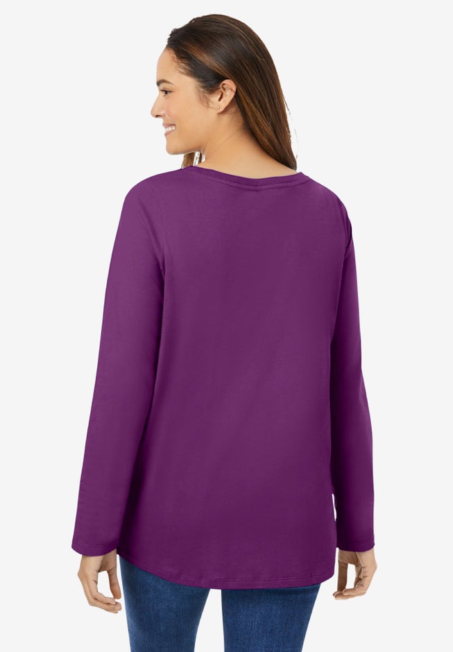 Perfect Long-Sleeve V-Neck Tee image number 1