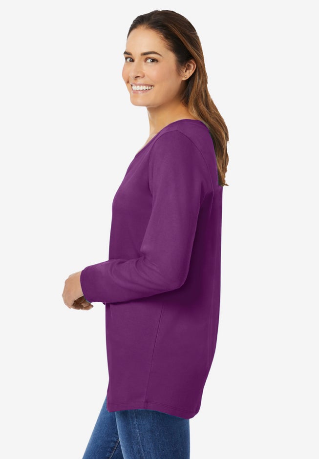 Perfect Long-Sleeve V-Neck Tee image number 2