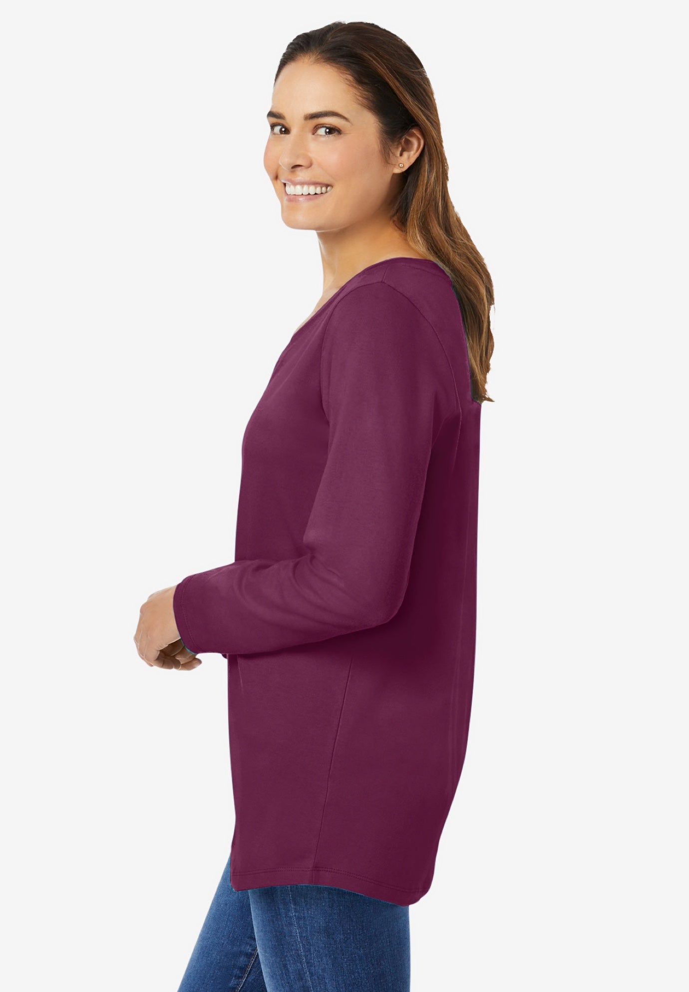 Perfect Long-Sleeve V-Neck Tee image number 2