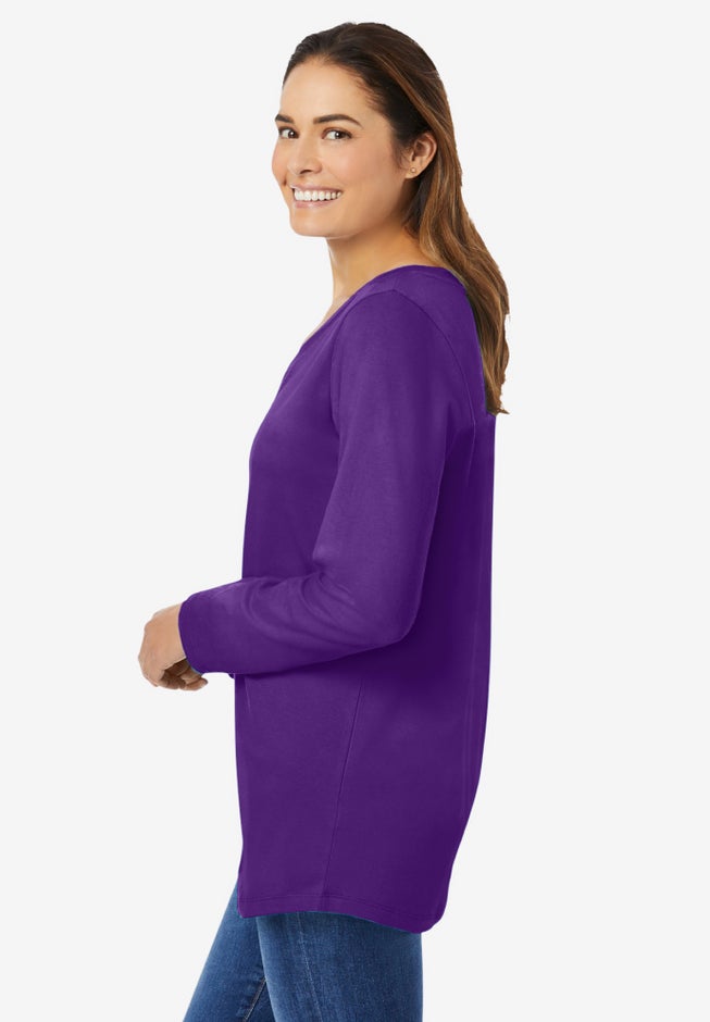 Perfect Long-Sleeve V-Neck Tee image number 2