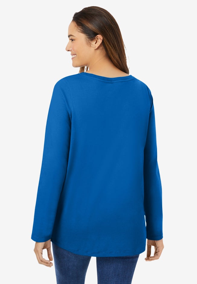 Perfect Long-Sleeve V-Neck Tee image number 1
