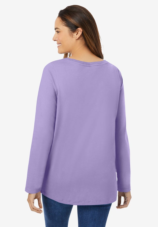 Perfect Long-Sleeve V-Neck Tee image number 1