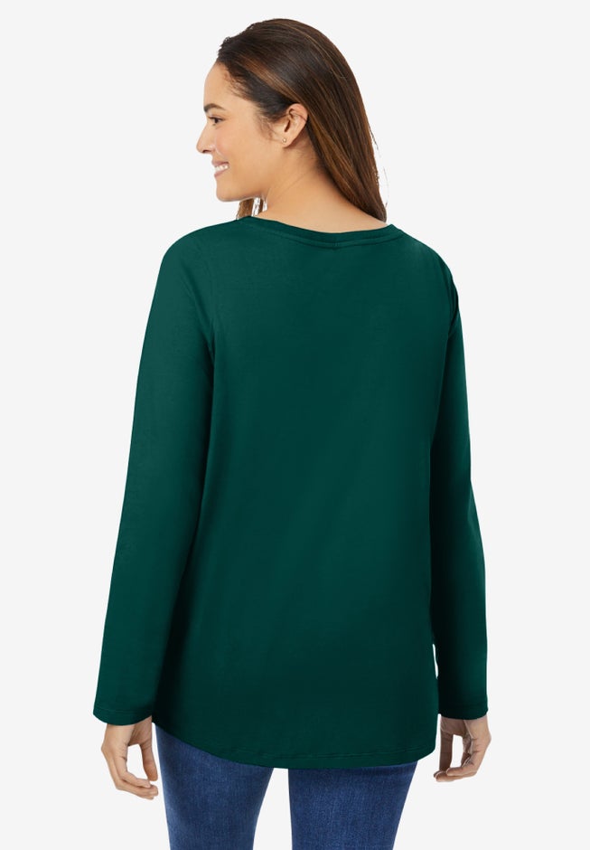 Perfect Long-Sleeve V-Neck Tee image number 1