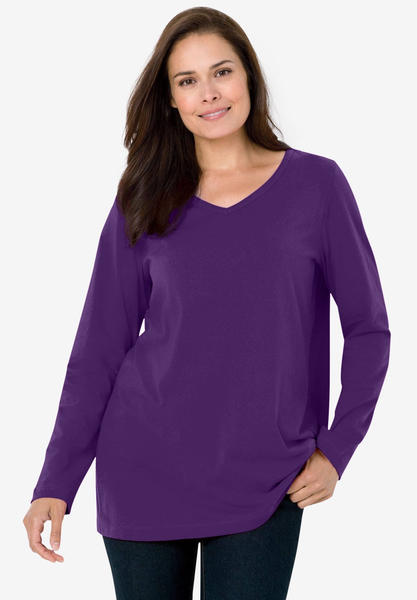 Perfect Long-Sleeve V-Neck Tee image number 0