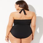 Faux Wrap Halter One Piece Swimsuit image number null