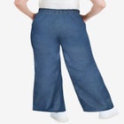 Drawstring Denim Wide-Leg Bottoms. image number null