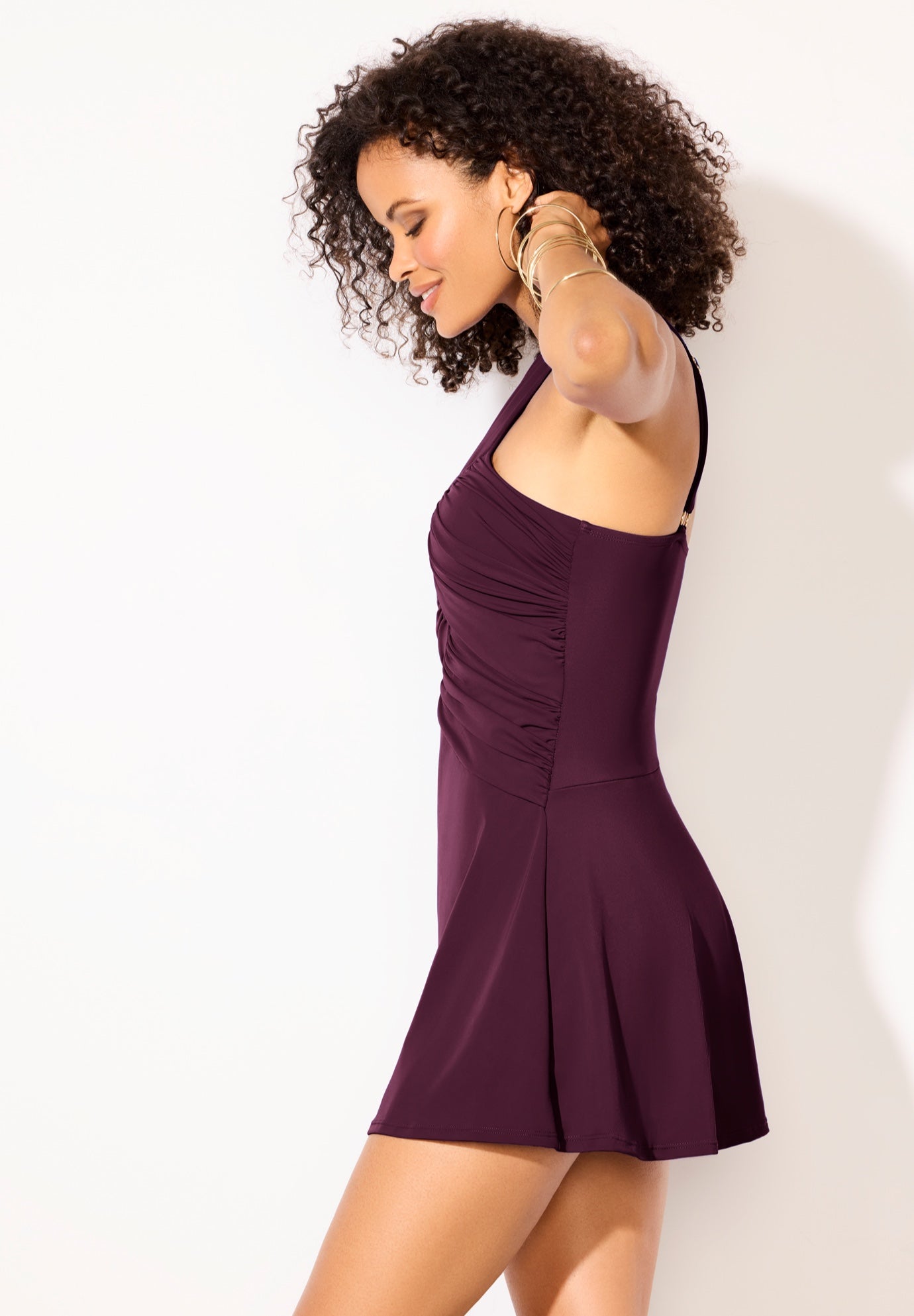 High Neck Wrap Swimdress image number 5