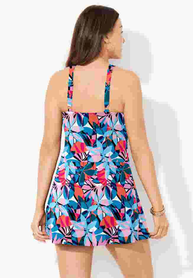 High Neck Wrap Swimdress image number 1