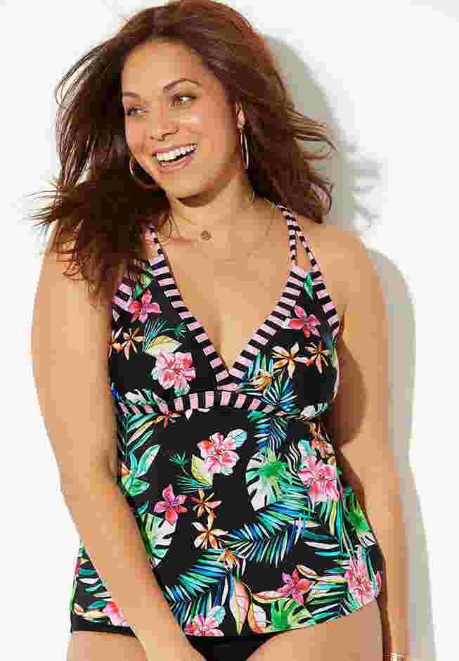 Loop Strap Tankini Top image number 0