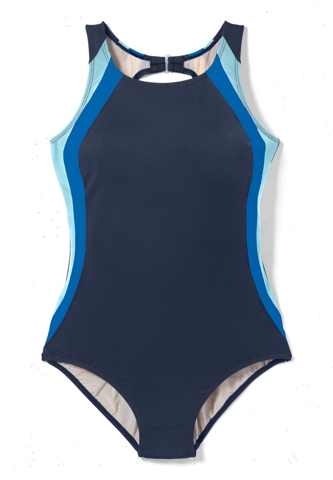 Colorblock One-Piece Swimsuit with Shelf Bra image number 3