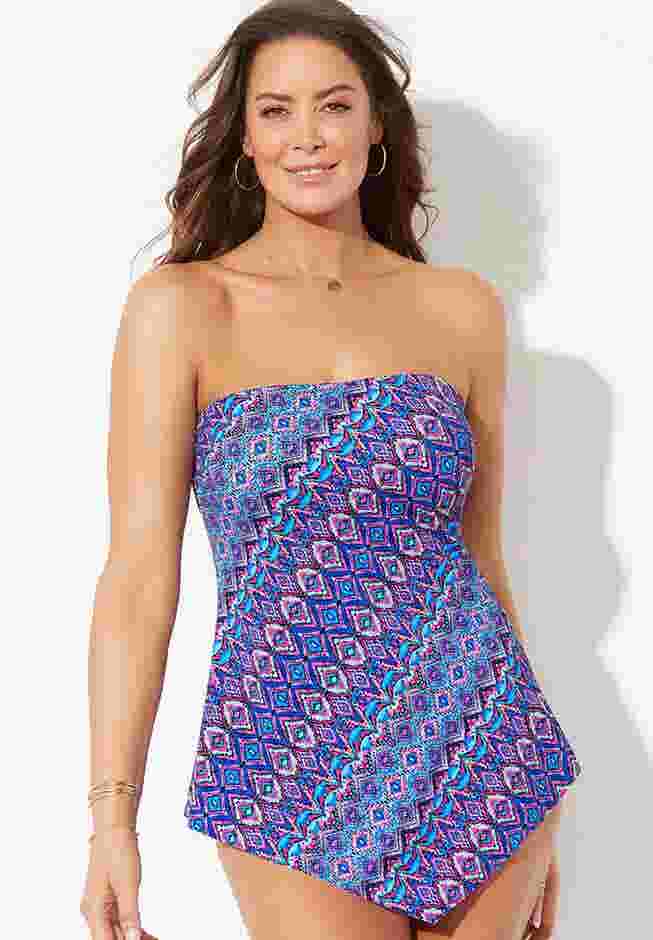 Longer Length Scarf Bandeau Tankini Top image number 0