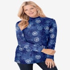 Perfect Printed Long-Sleeve Mockneck Tee image number null