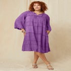 Acid Wash Peasant Dress image number null