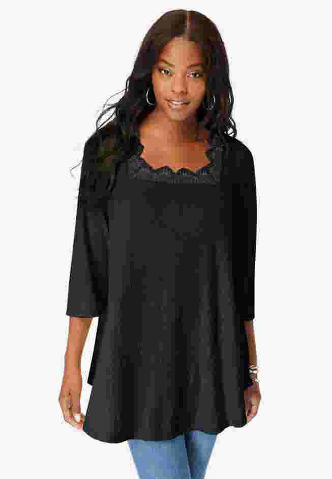 Squareneck Pointelle Top image number 0