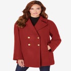Plus Size Wool Blend A-Line Peacoat image number null
