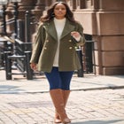 Plus Size Wool Blend A-Line Peacoat image number null