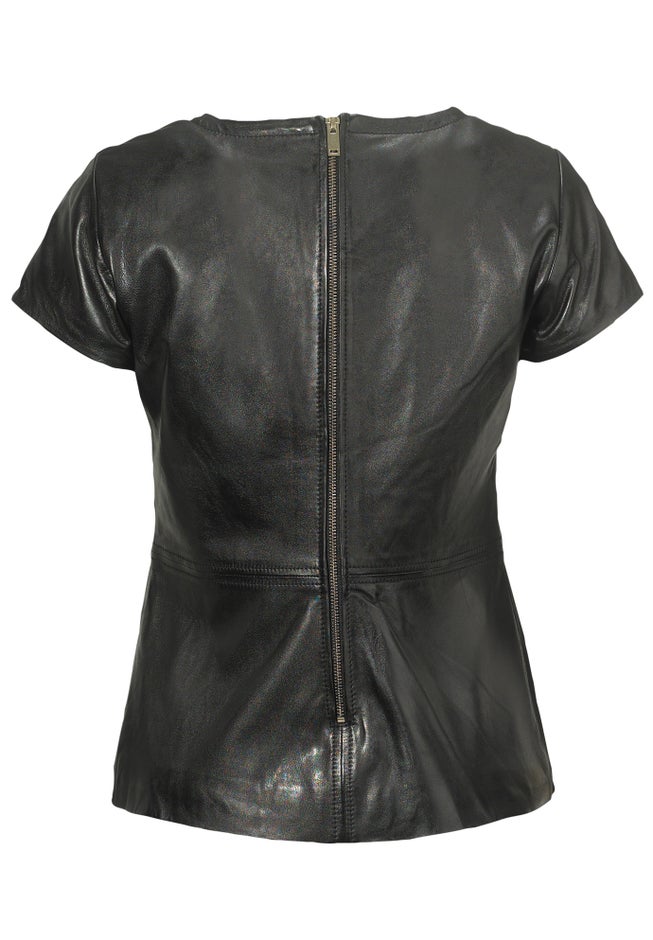 Back Zip Leather Top image number 3