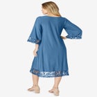 Plus Size Lace Cutout Fit and Flare Dress image number null