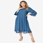 Plus Size Lace Cutout Fit and Flare Dress image number null