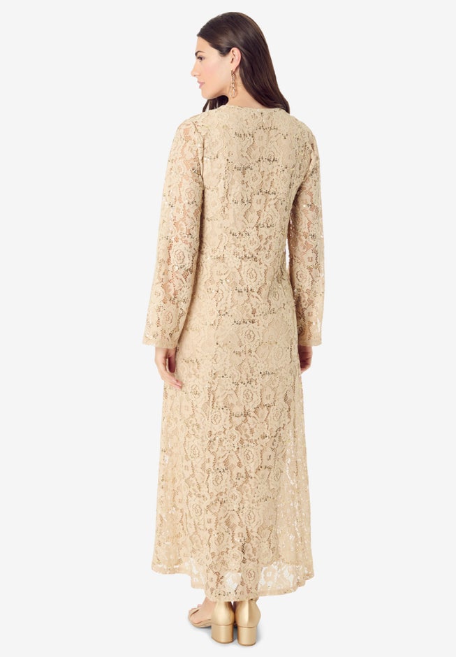 Lace Jacket Maxi Dress Set image number 1