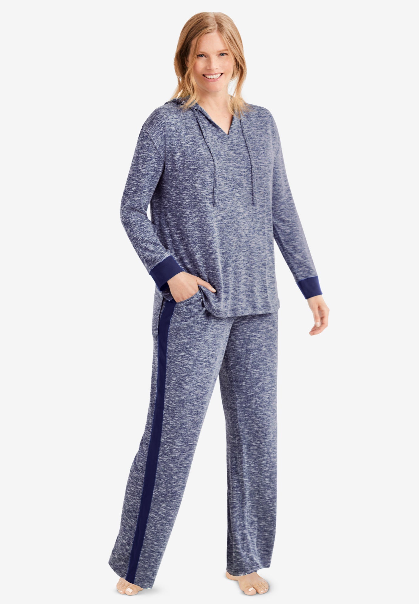 Hooded Marled Jersey Top image number 0