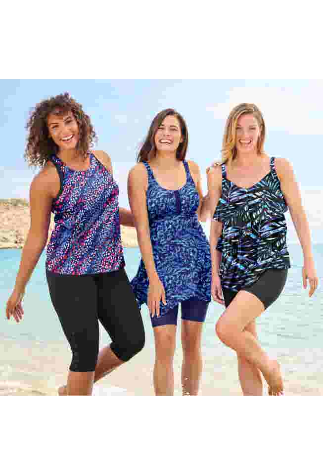 Longer-Length Racerback Tankini Top image number 2
