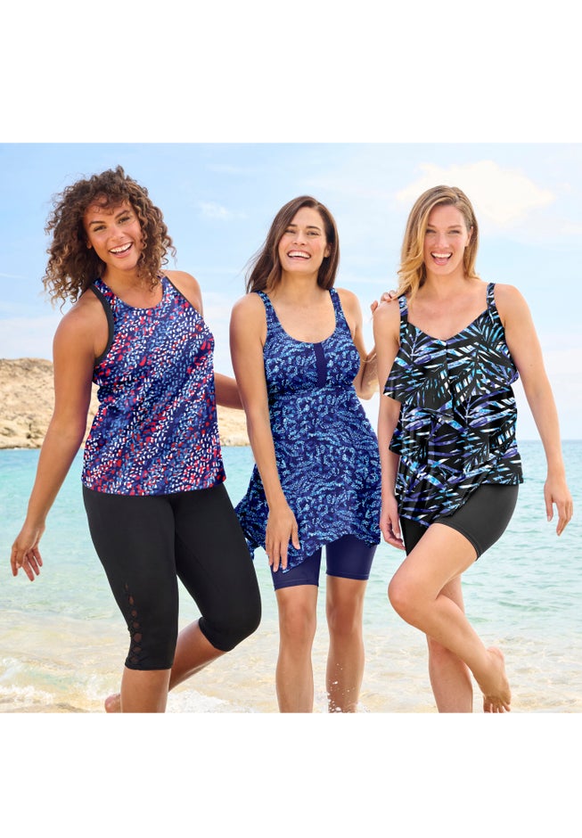 Longer-Length Racerback Tankini Top image number 5