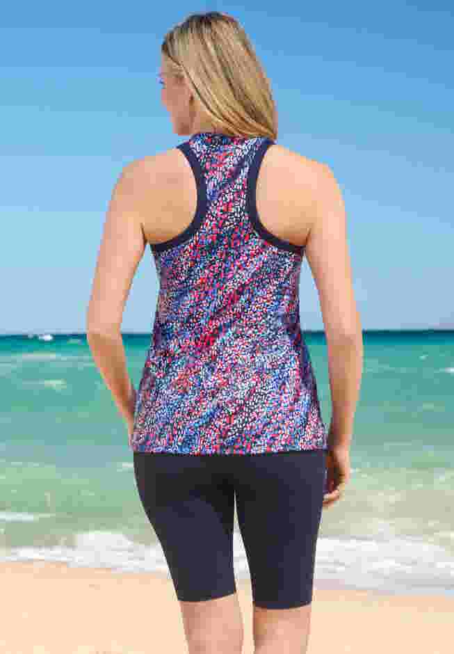 Longer-Length Racerback Tankini Top image number 1