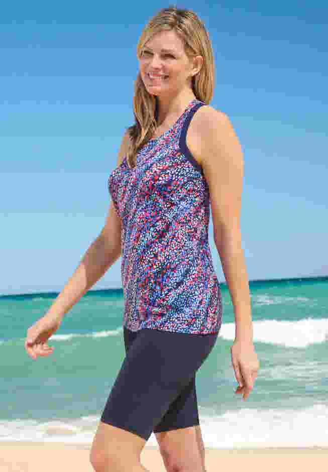 Longer-Length Racerback Tankini Top image number 2