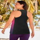 Longer-Length High-Neck Racerback Tankini Top image number null