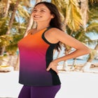 Longer-Length High-Neck Racerback Tankini Top image number null