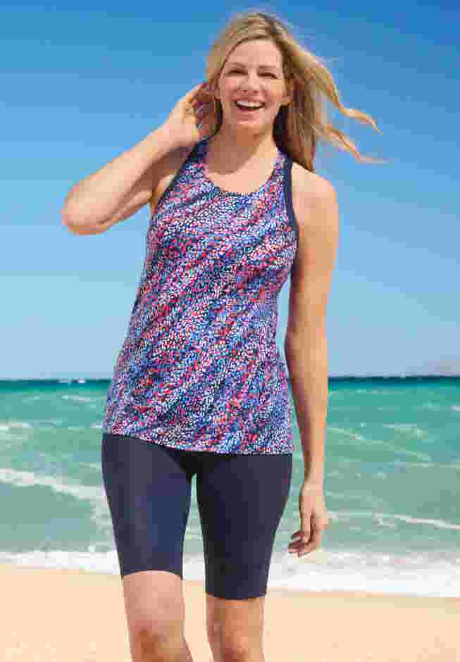 Longer-Length Racerback Tankini Top image number 0