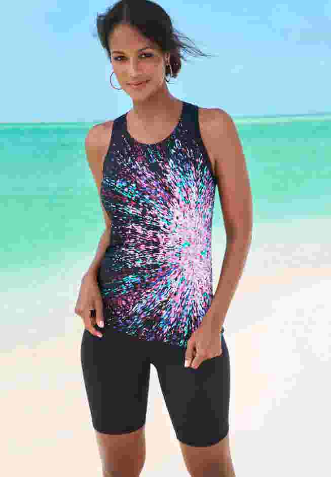 Longer-Length Racerback Tankini Top image number 0