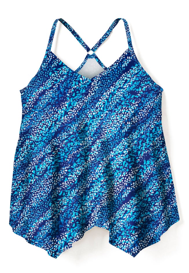 Longer-Length Mesh Tankini Top image number 2