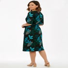 Plus Size Short Sleeve Wrap Fit and Flare Dress image number null