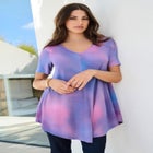 Plus Size Ultra Drape V-Neck Swing Tunic Top image number null
