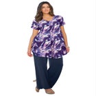 Plus Size Ultra Drape V-Neck Swing Tunic Top image number null